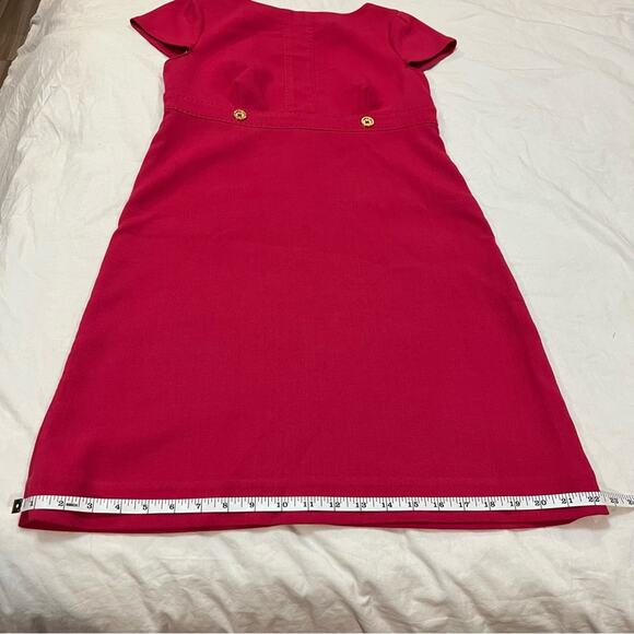 Lilly Pulitzer Pink Sheath Dress with Gold Button Accents sz 2 - Picture 8 of 11